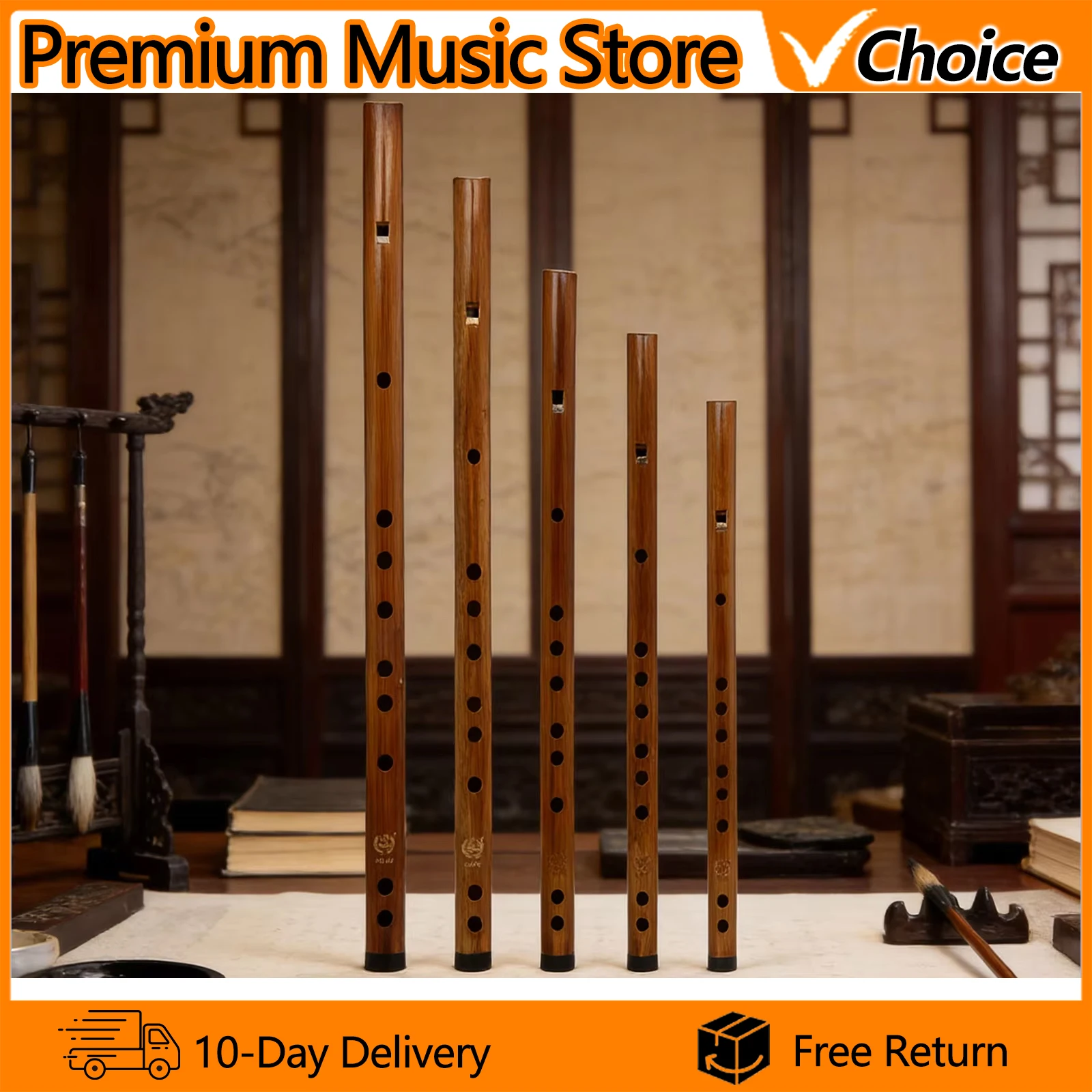 M MBAT Bamboo Flute Professional Woodwind Musical Instruments ZD-03 C/D/E/F/G Key Chinese Traditional Dizi Transversal Flauta ﻿