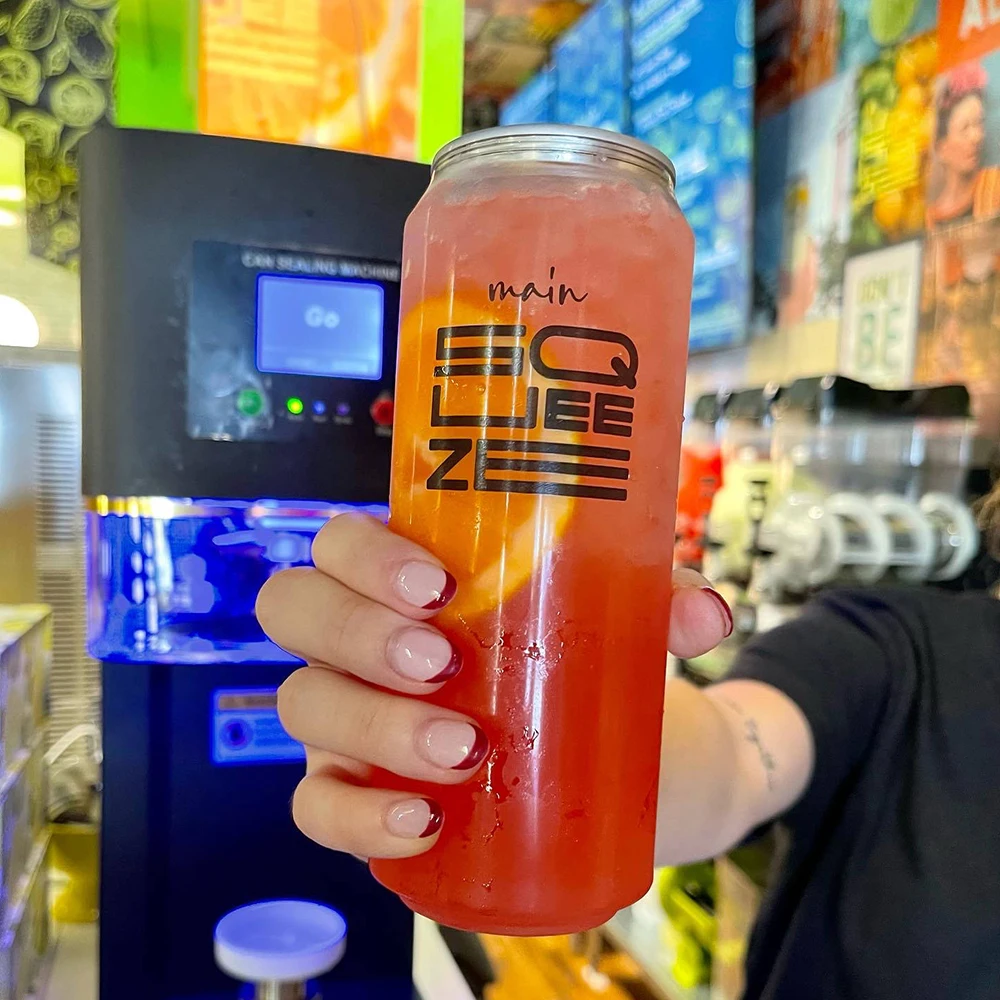 Smoothie Popular Can Sealer Automatic Plastic Cans Sealing Machine