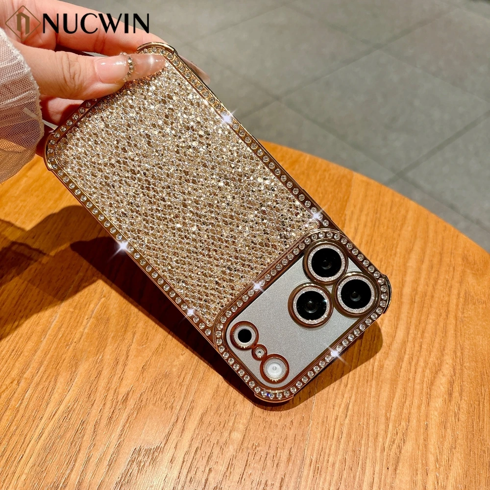 

Large Display Diamonds Sequined Phone Case for iPhone 17 16 15 14 13 Pro Max 17 Pro Ultra Slim Four-corner Drop Protection Cover