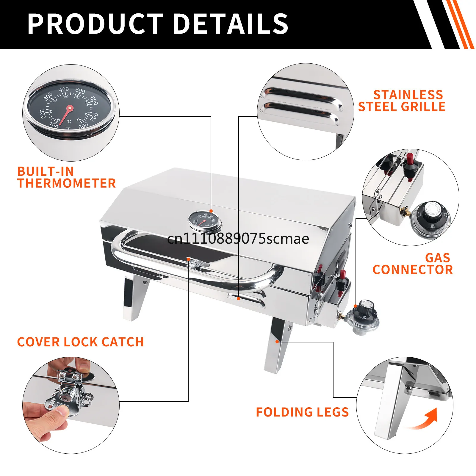 Windproof Portable Cassette Gas BBQ Grill, American Outdoor Camping Picnic Household Barbecue Stove