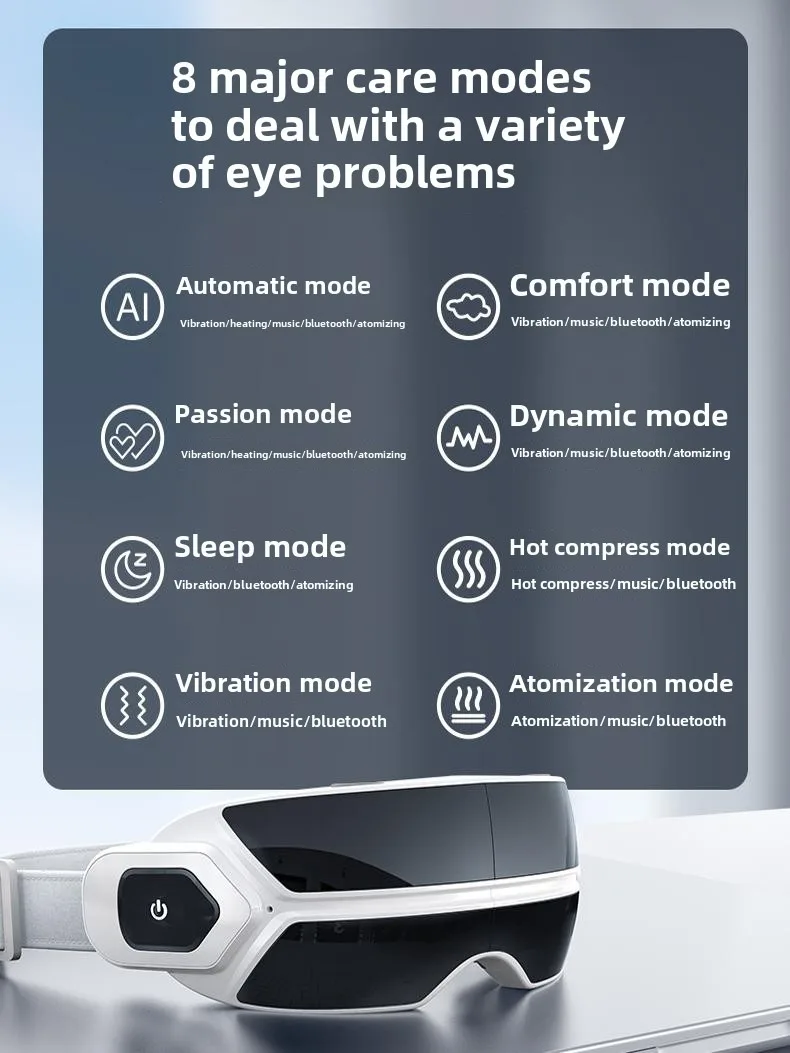 XINDU 16 Massage Points High-quality Steam Atomization Eye Massager Relaxing Hot Compress Eye Mask Upgrade Bluetooth