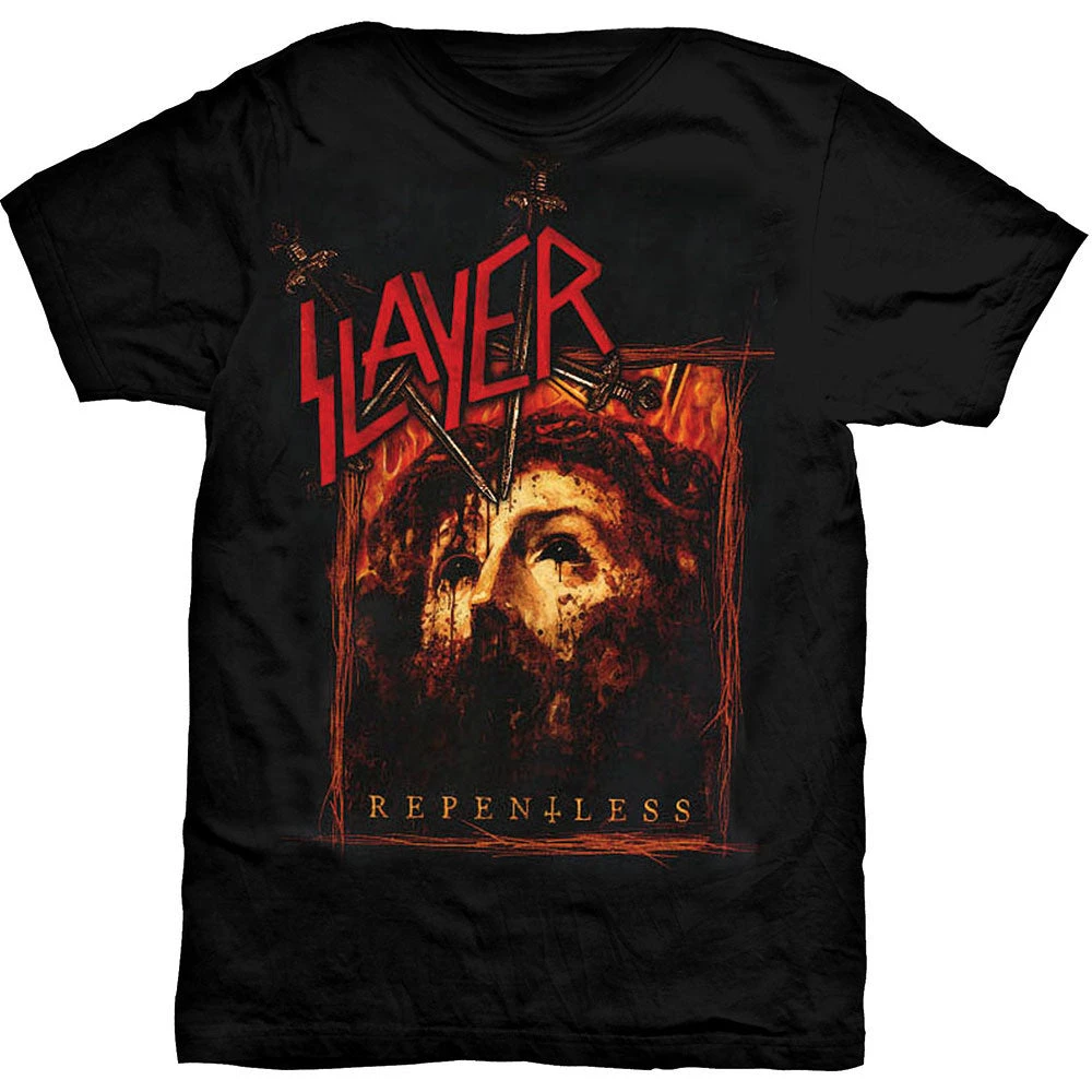 Repentless Rectangle Slayer T-Shirt Cotton Graphic Tee Men Women Summer Streetwear