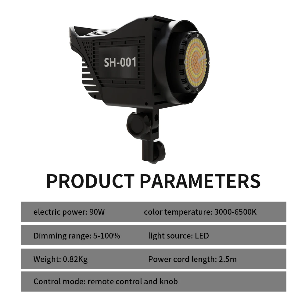 SH 90W 사진 촬영용 LED 비디오 조명, 소프트박스 조명용 주광색 밸런스 썬 램프, 인물 사진 플래시 스튜디오 액세서리