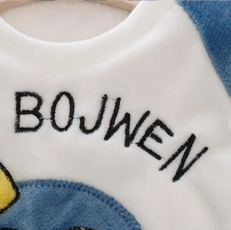 Jungen Korallen Fleece Pyjama Sets Plus Samt Dicke Flanell Homewear Kinder Winter Warme Nachtwäsche Anzug 2Pcs Mädchen Hosenanzug – Detail 7