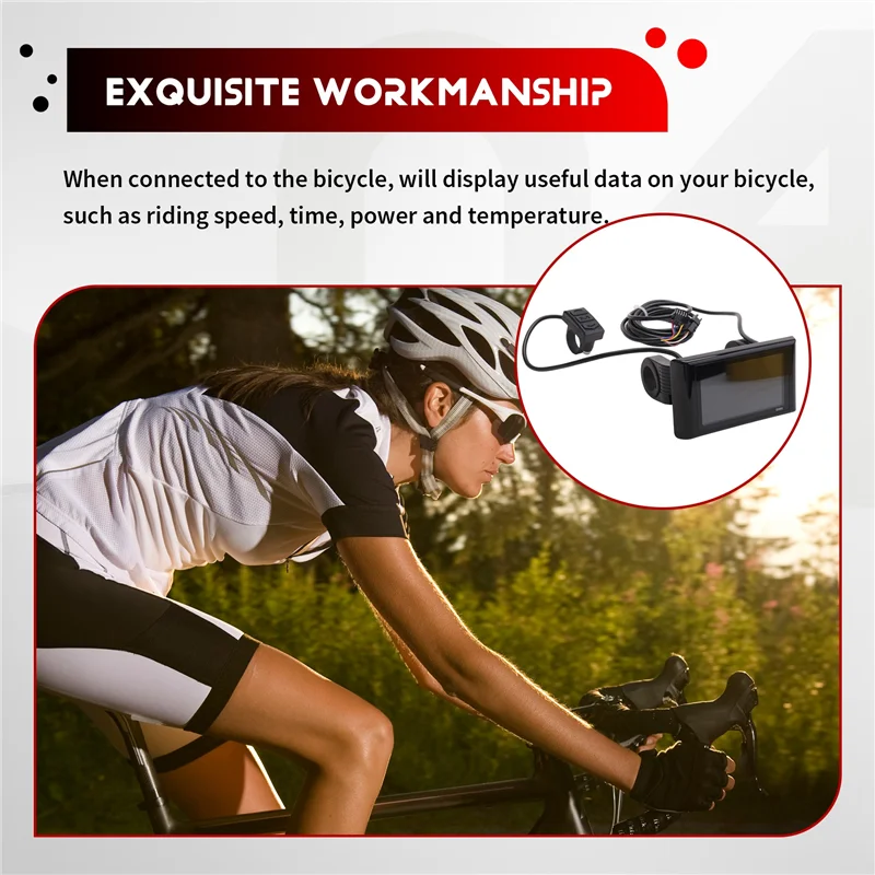 

A12E-дисплей для электрического велосипеда, 24 В-72 В, водонепроницаемый ЖК-дисплей S966, панель контроллера электрического велосипеда, приборная панель, разъем SM, простая установка