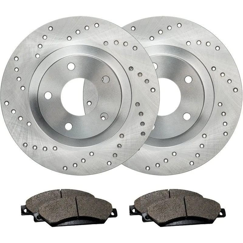 

Max Advanced Brakes – MaxOne XD Series Rear Brake Pads and Rotors Kit | Cross-Drilled Performance Rotors