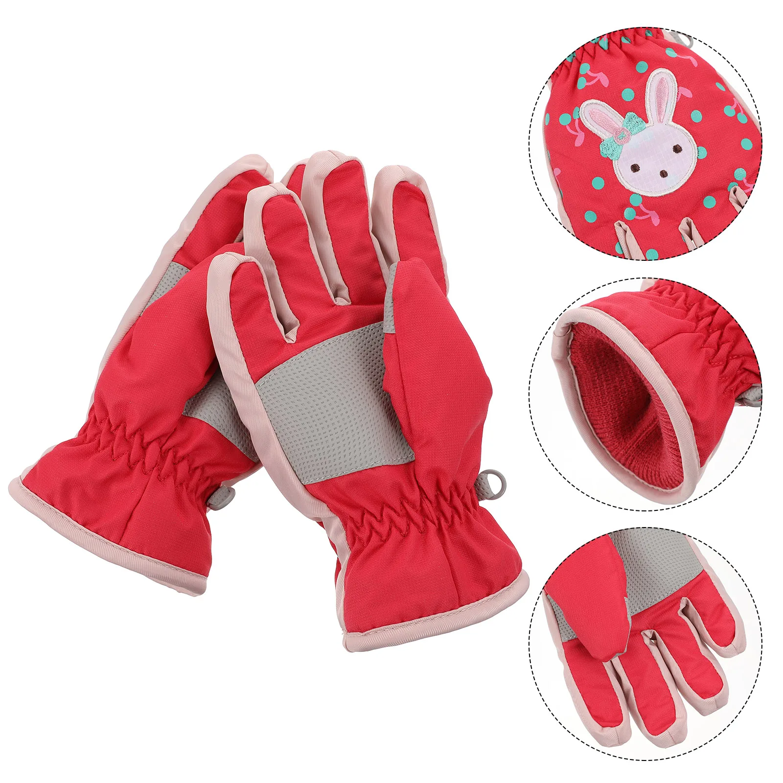 

Windproof Warm Gloves Kids Skiing Hiking Winter Child Water Resistant Keep Warm Hands Fit Adjustable Comfortable Daily Outdoor