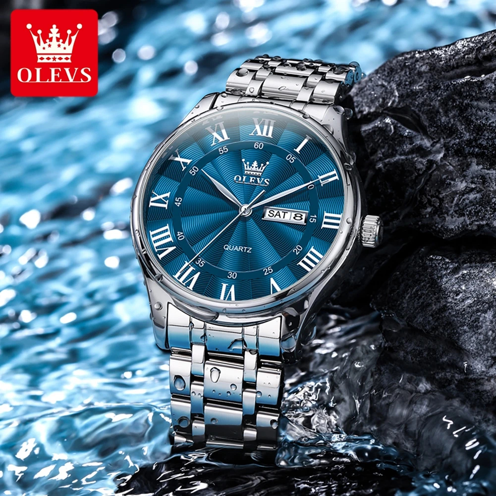 OLEVS 3663 Quartz Watch for Men Date Calendar Deep Waterproof Luminous Original Quartz Men's Wristwatches Luxury Watches