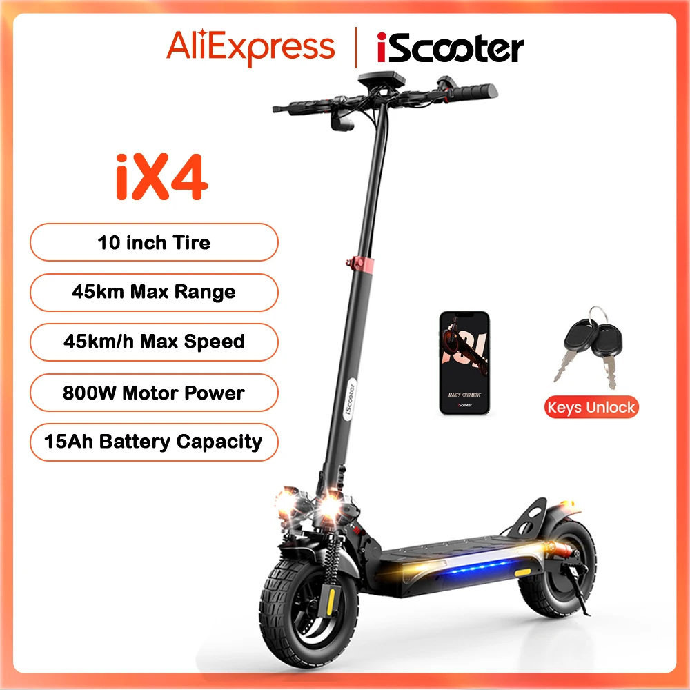 IScooter-Trottinette Électrique Itage de 800W et 15Ah, Antidérapante, Hors Route, 45km d'Autonomie, Vitesse de 45 km/h