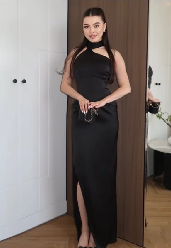 فساتين عالية الجودة مخصصة بطول الأرض بدون ظهر وشوكة عالية فيستدو دي فيستا دي كاسامنتو للنساء للحفلات