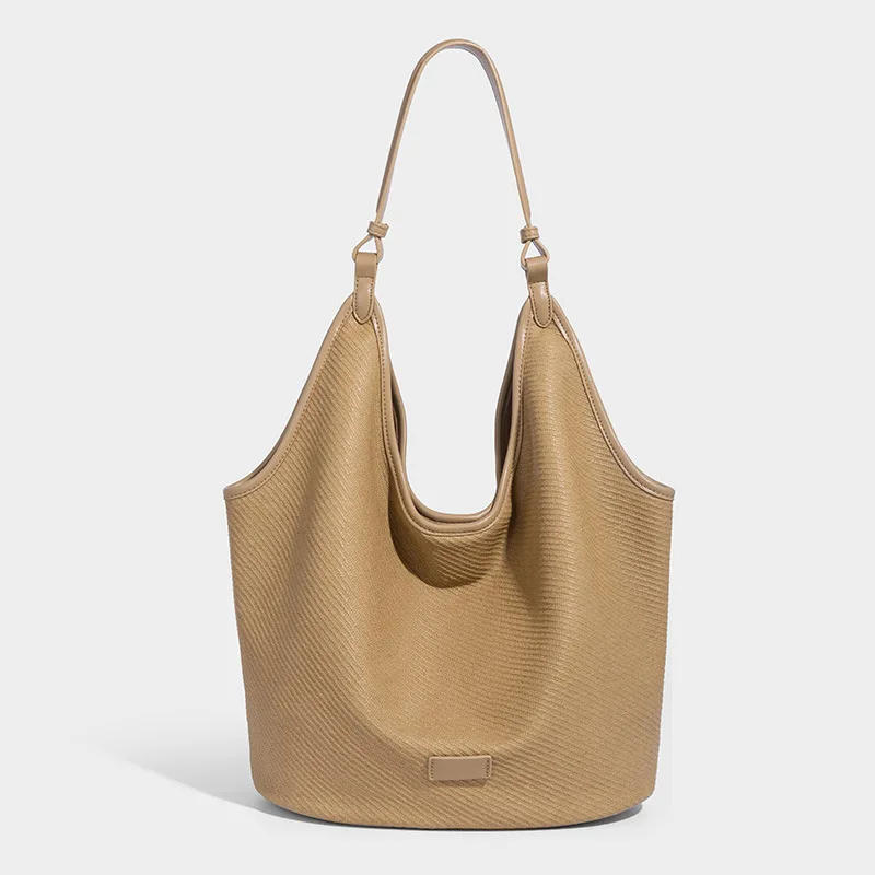 

Модная женская сумка-тоут большой вместимости в стиле ретро, новинка 2025, нишевая высококачественная тканая сумка на плечо подмышками