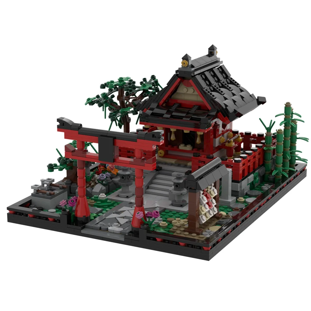 Gobricks MOC Small Shinto Shrine Model Building Blocks Classic Japanese Shrines Street View Architecture Bricks Toy kids Gift