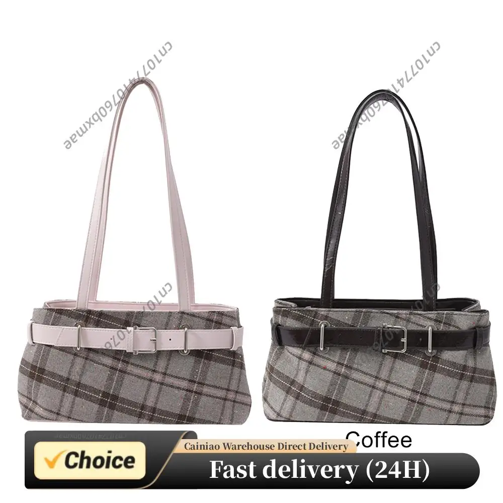 

Женская холщовая сумка-клатч в клетку на одно плечо с молнией, сумка-багет на одно плечо для школы, работы, повседневного использования