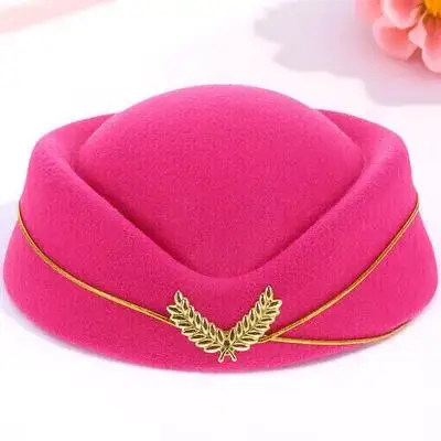 

Stewardess Hat Beret Cosplay Flight Rosy Imitation Attendant Accessories Woman