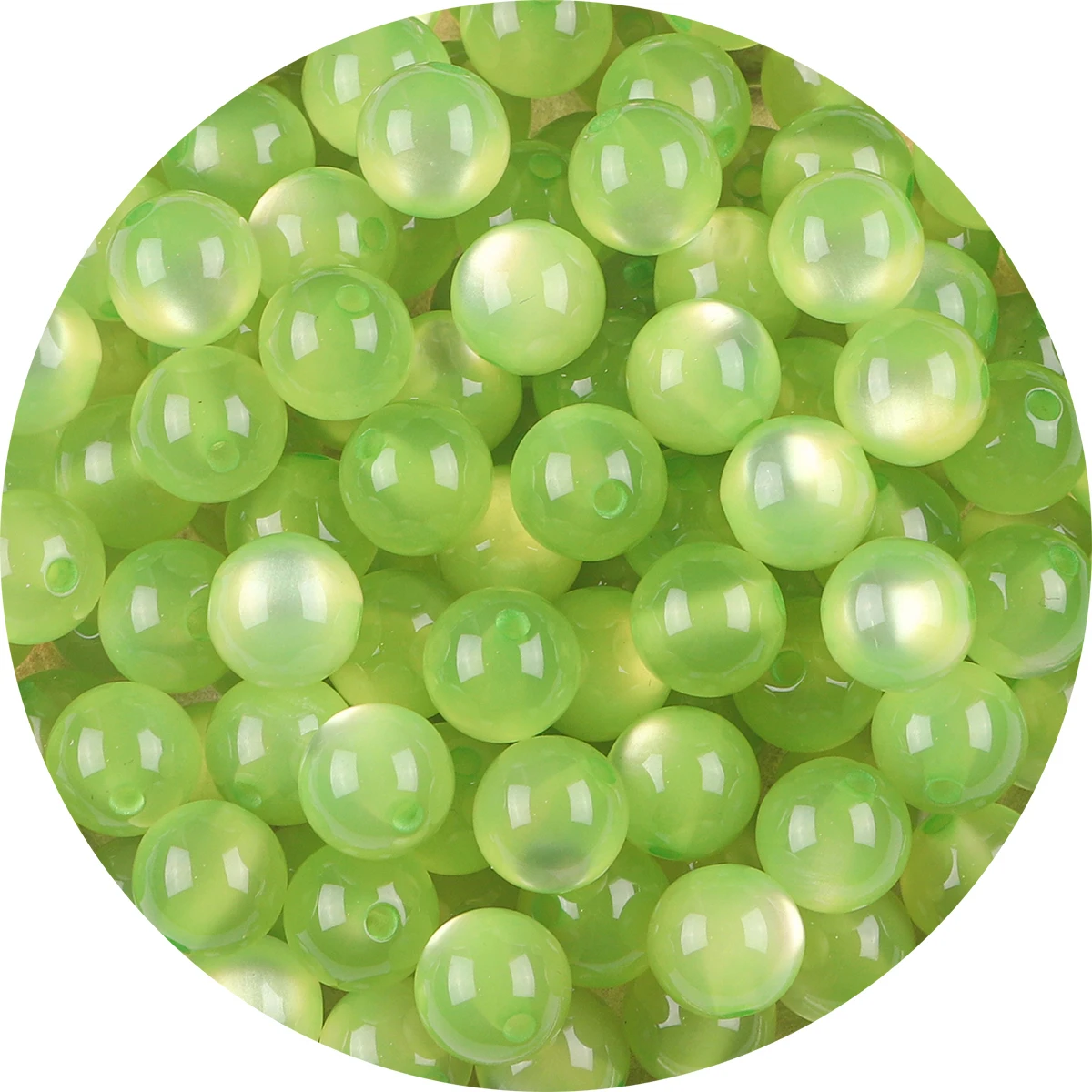 100 teile/paket Harz Nachahmung Cat Eye Runde Perlen Bunte Gerade Loch Lose Perlen Handgemachte Diy Perlen Ohrringe ZubehörBracel