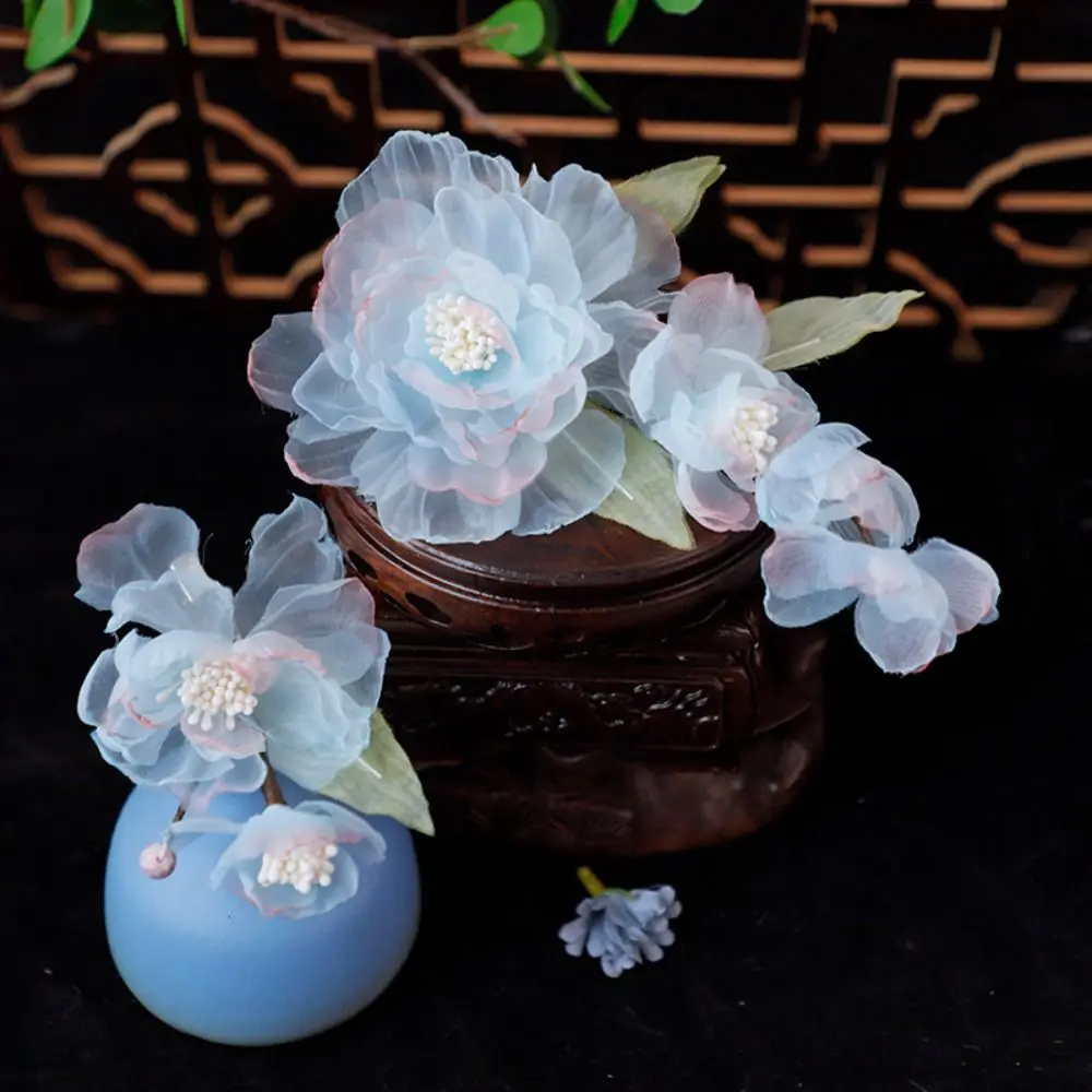 

Classical Ancient Hair Clip Pearl Chinese Style Silk Flower Hairpin Tassel Hair Fork Hanfu Headwear Cheongsam Accessories