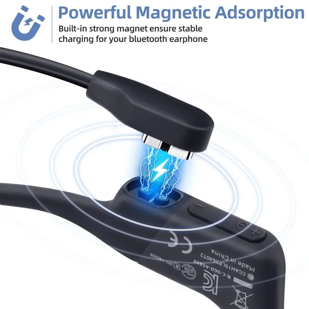 Magnetic USB Type-C Charging Cable 100cm Overload Protection Bone Conduction Headphone Charger for After Shokz AS800 AS803 S810