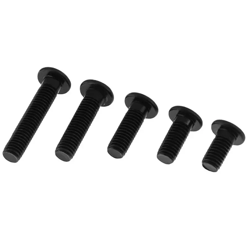 100 unids/lote M5 tornillo de perfil bajo negro acero al carbono hexagonal Ultra fino súper bajo cabeza plana tornillo Allen perno