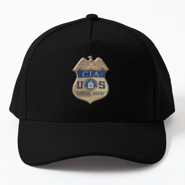 Cia Special Agent  Baseball Cap Hat Snapback Summer Sport Sun Bonnet  Black Casquette Outdoor Fish Solid Color Boys Mens