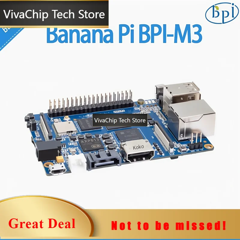 VivaChip TechBanana Pi BPI-M3 Single Board Computer Adopts Allwinner A83T 8-core Chip Design, With 2G RAM And 8G EMMC On Board