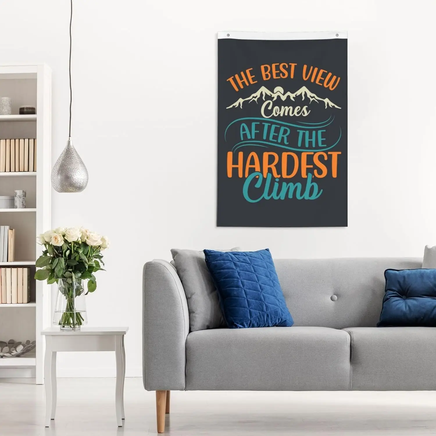 Hiking With Mountain The Best View Comes After The Hardest Climb Double-Sided Flag 2x3ft (Vertical) Vibrant Colors, Fade-Res ZZM