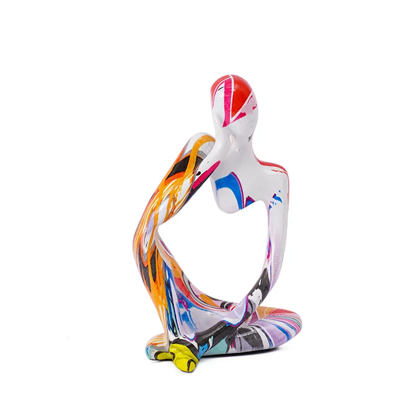 Colorful Mini Abstract Figurine Resin Sculpture Graffiti Style Home Ornament for TV Stands And Foyers Home Decorative Items