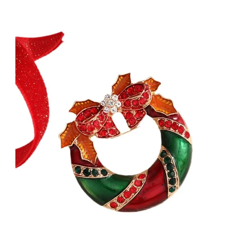 عيد الميلاد بروش شارة الرنة الصدار المستديرة DIY بها بنفسك الكرتون دبوس جو احتفالي مجوهرات اكسسوارات لطيف