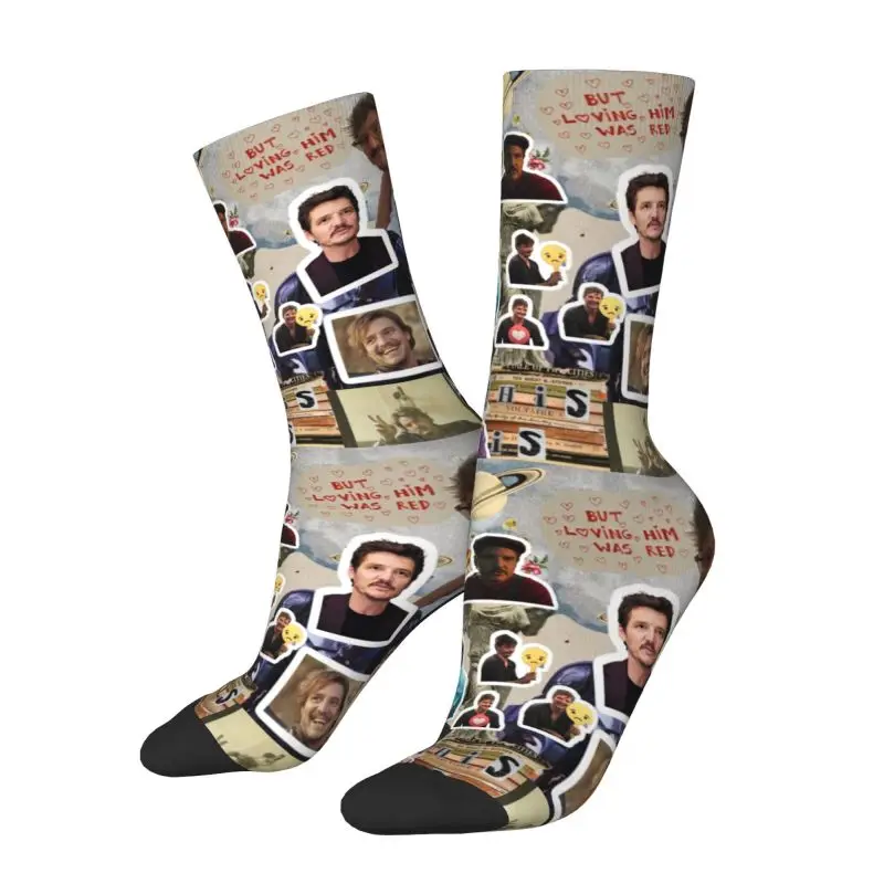 

Pedro Pascal Photo Collage Men Women Crew Socks Unisex Novelty 3D Print Dress Socks