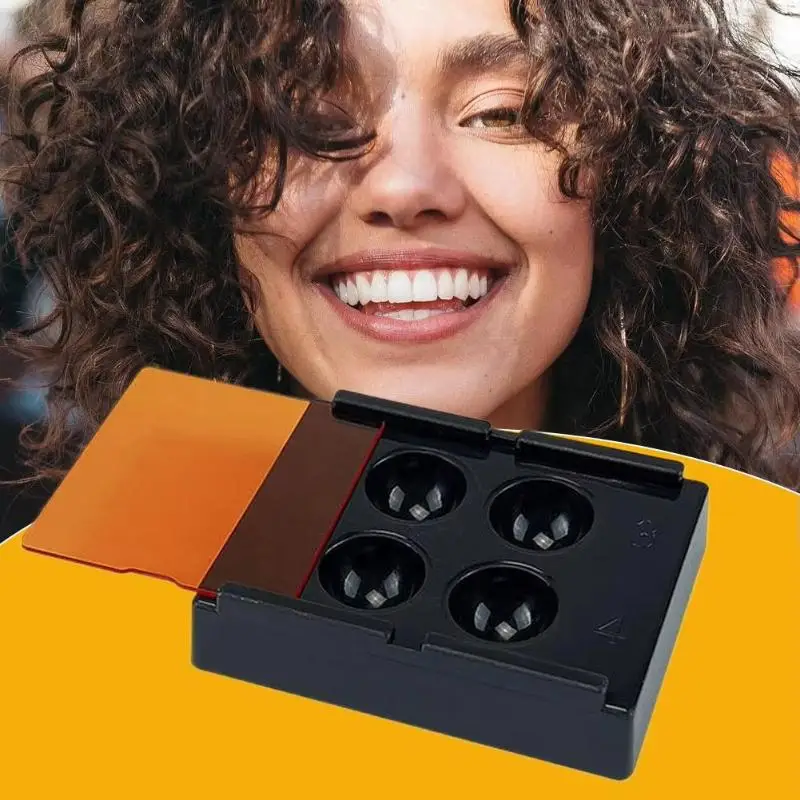 4 Holes Dental Shade Light Box Composite Resin Mixing Palette Lightproof Storage Case Teeth Color Matching Container Dentist Cli