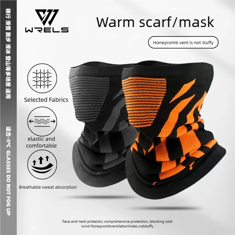 WRELS Strickschal-Gesichtabdeckung, winddicht, Outdoor-Sport, halbe Gesichtsmaske, elastisch, absorbiert Schweiß, atmungsaktiv, Fahrradmaske