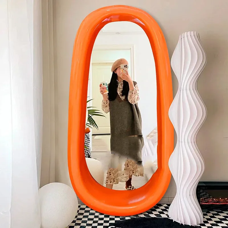 Bathroom Makeup Mirror Nordic Bedroom AestheticDesign Macrame Full Korean Mirror Korean Long Creative Spiegel Wand Home Products