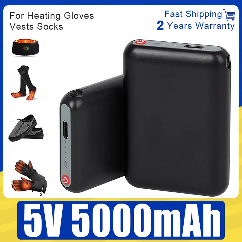 

Литий-полимерные аккумуляторы типа C 2A, зимние носки с подогревом, аккумуляторы с USB для теплых перчаток, одежды, шапки, портативное зарядное устройство, внешний аккумулятор