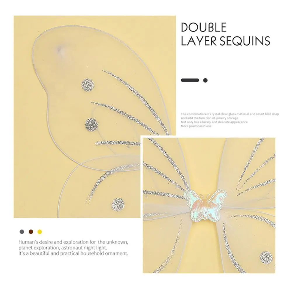 3 sztuk/zestaw dzieci motyl z pałąkiem na głowę skrzydła różdżka dziewczyny letni strój fotograficzny dzieci żółty zielony fioletowy różowy bajkowe rekwizyty