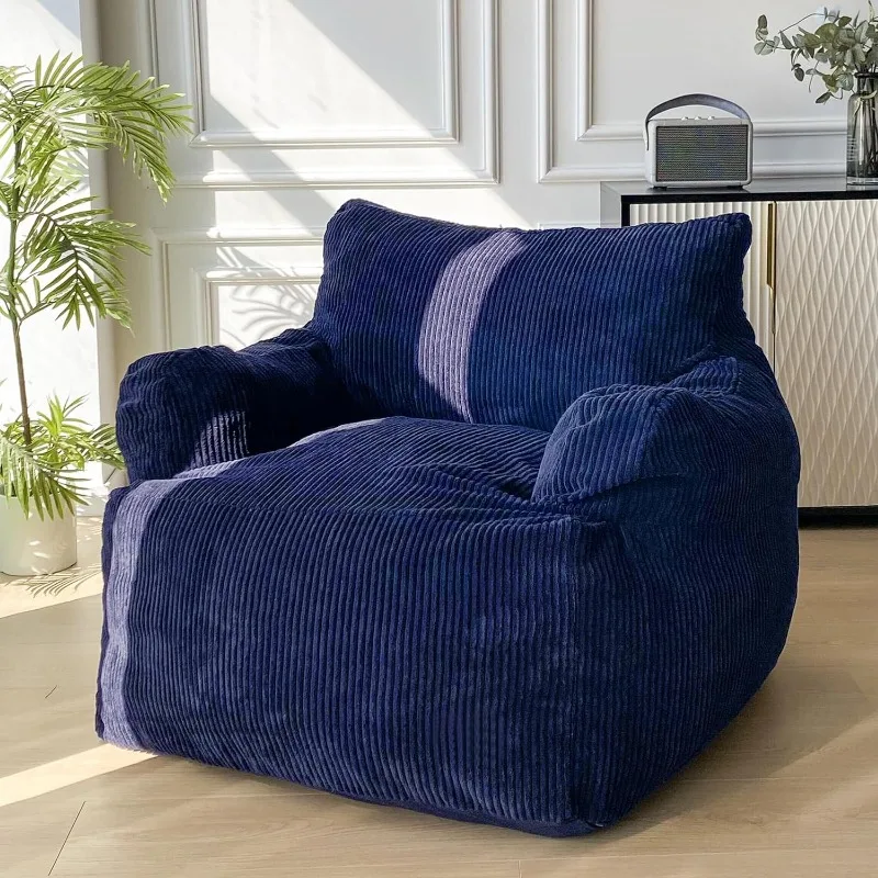 Giant Bean Bag Chair, Faux Fur Stuffed Bean Bag Couch with Filler Large Living Room Bean Bag Chair for Adults