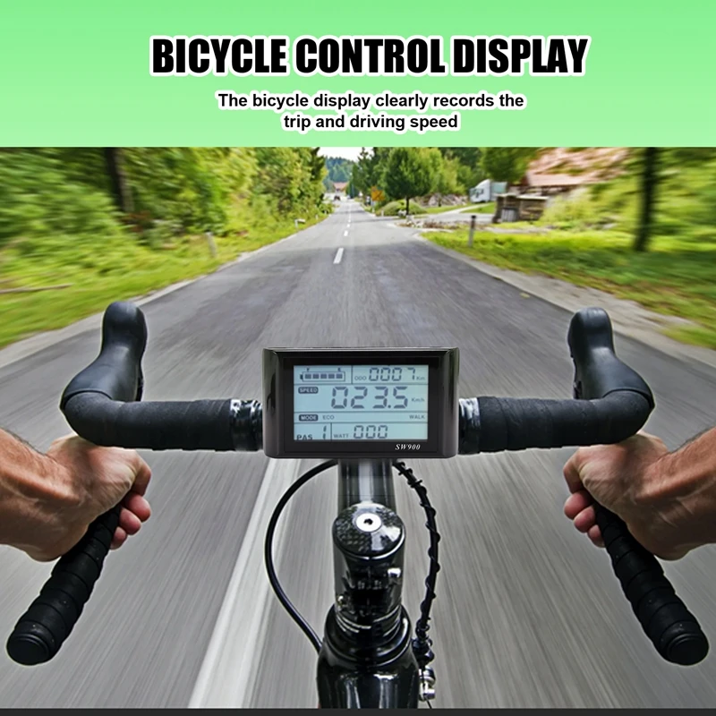 SW900 Ebike LCD Display 36V E-Bike LCD Meter Panel Display For Electric Bike Computer Ebike Accessories