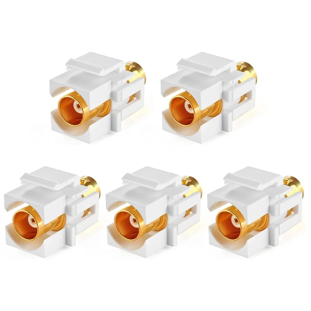 5 Pack BNC Keystone Jack Insert for BNC Cables Wall Jack, BNC Insert, F/F SDI Keystone Cable Jack Adapter with TV Jack