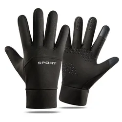 Winter Gloves Men Women Cycling Water-repellent Touch Screen Motorcycle Anti-Skid Reflective Warm Fleece Ski Sports Gloves