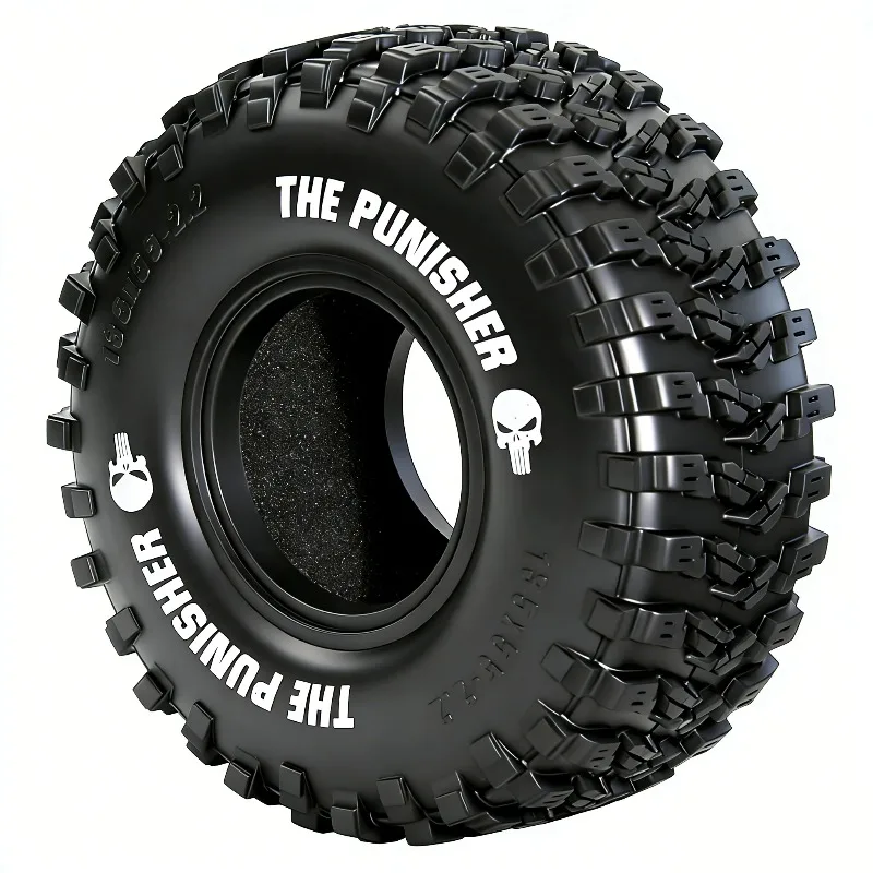 4Pcs 2.2 Inch 5.3'' OD Mud Crawler Tires For 1/8 1/10 TRX4 SCX10 RC4WD RBX10 MJX H8H MK07 RC Truck Upgrade Parts