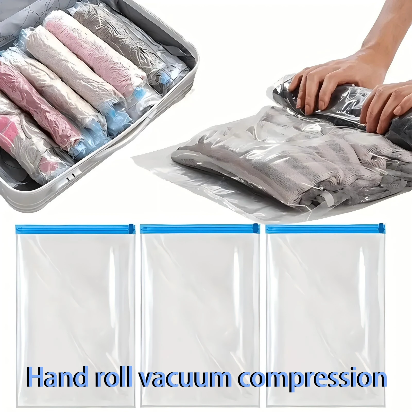 

1-10 PCS Portable Hand Roll Travel Luggage Clothing Storage Bag Household Storage Thick Hand Roll Vacuum Seal Compression Bag