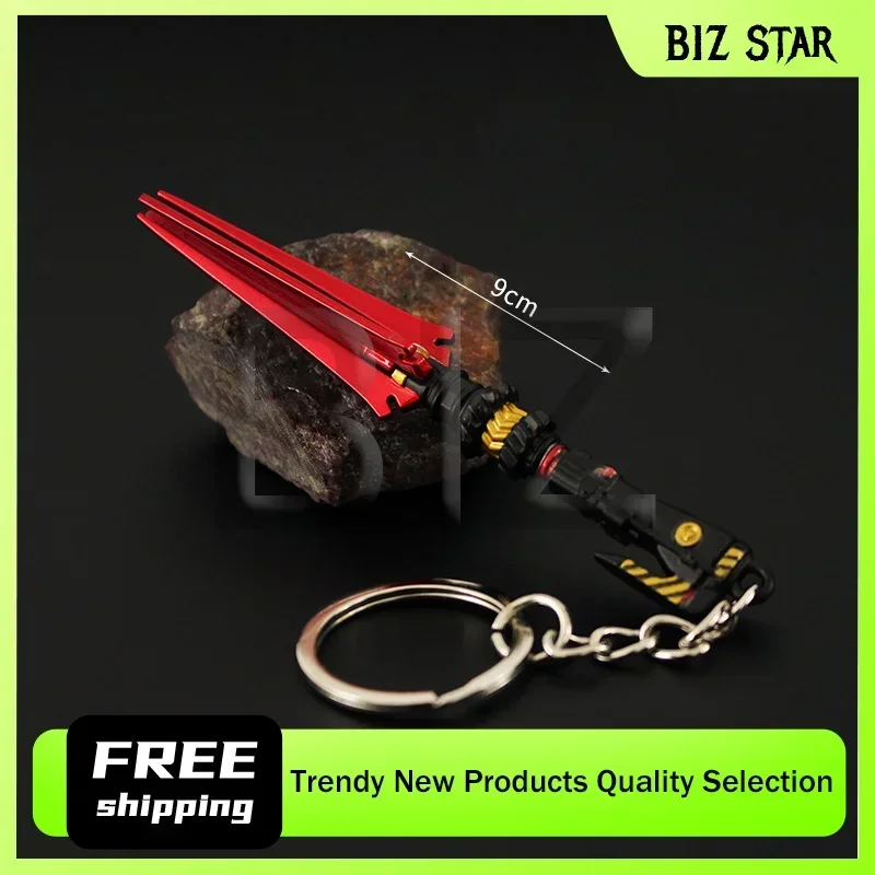 9cm/3,54 pulgadas nuevo siglo punzón periférico lanza llavero de Metal espada de Anime arma modelo pequeño y exquisito regalo de joyería personalizado