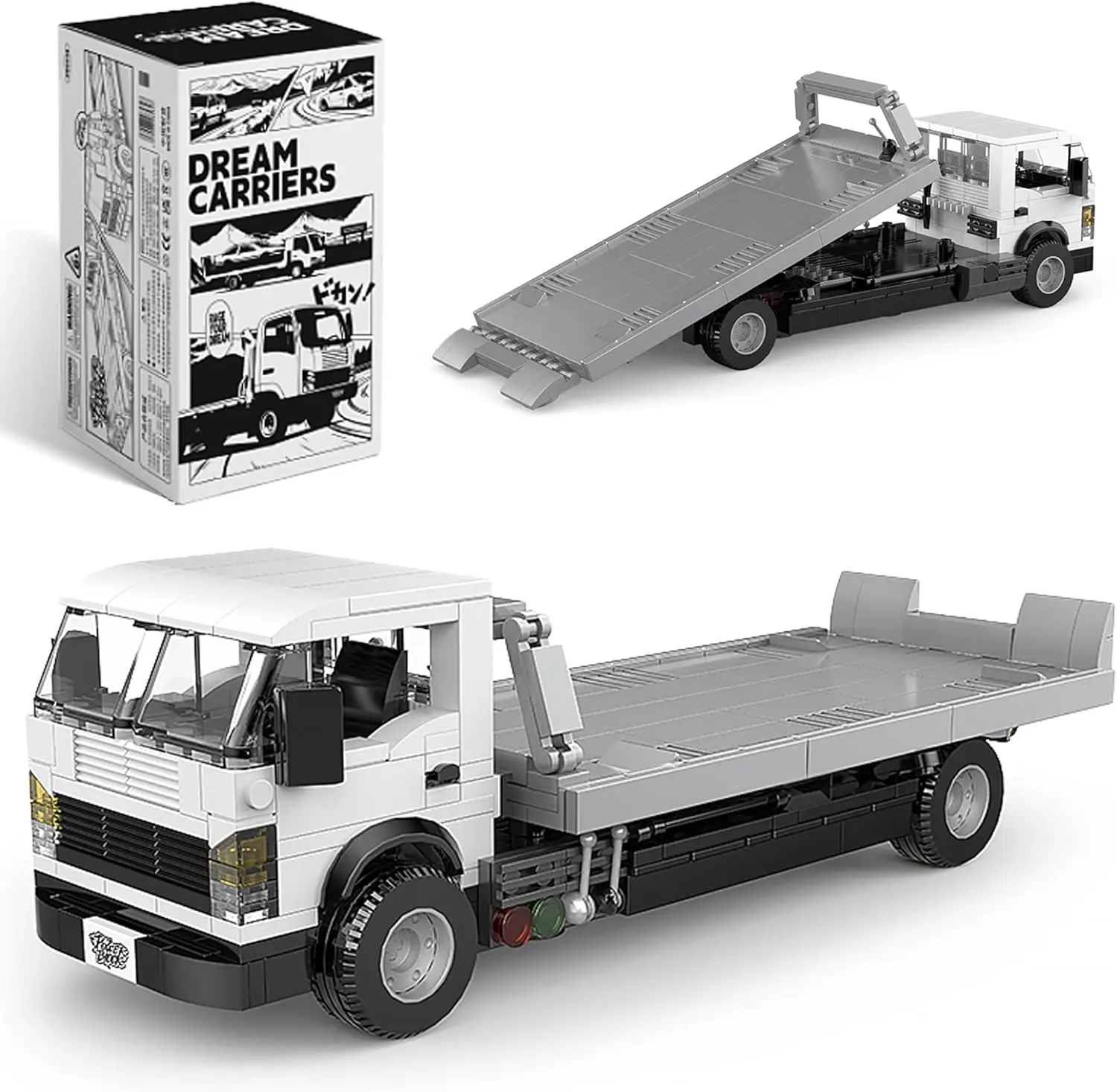 

Спасательный бортовой грузовик с прицепом, комплект для сборки автомобиля Supra, комплект для сборки автомобиля с контейнером, демонстрационная коробка - модульная модель игрушки в масштабе 1:32.