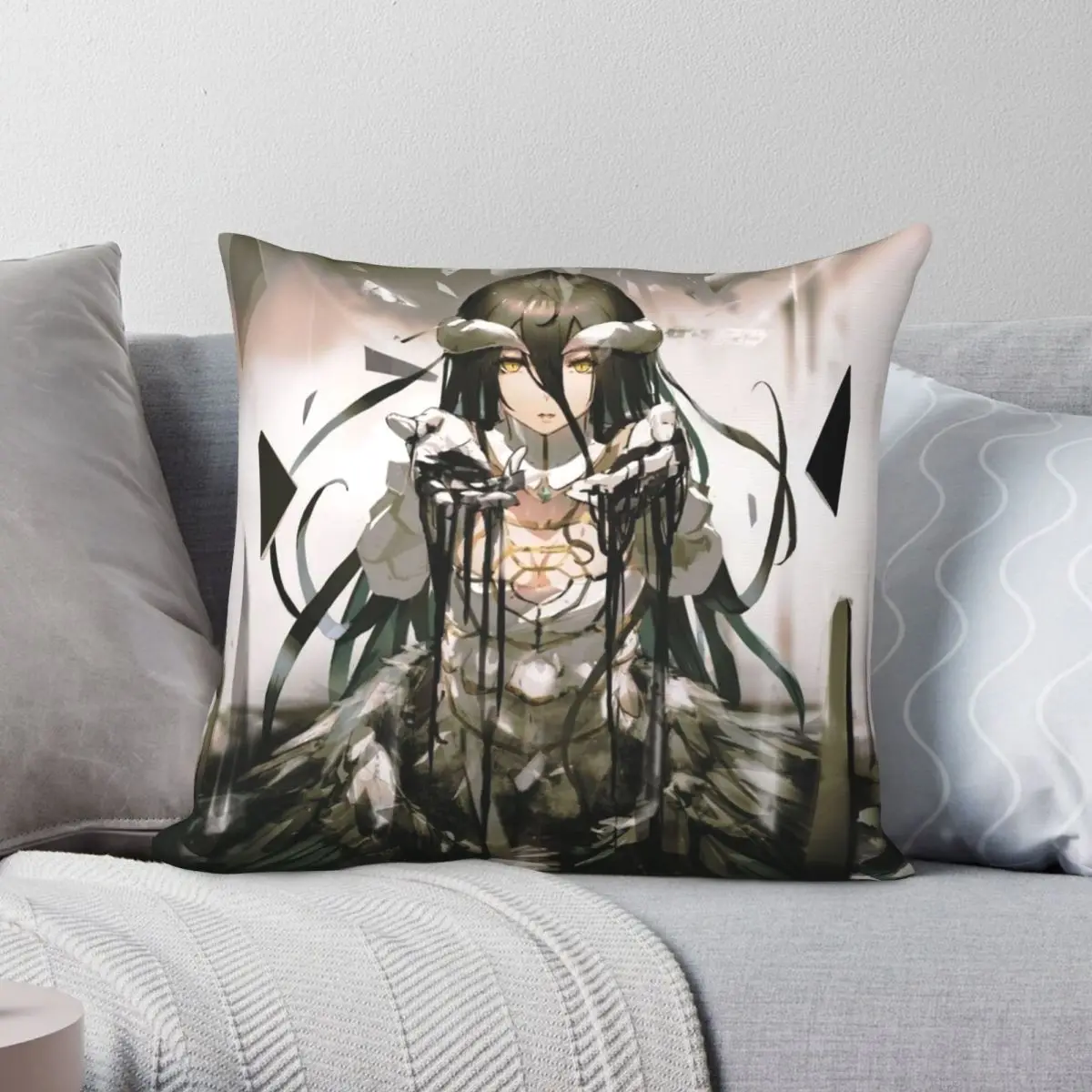 

Наволочка Overlord Albedo, полиэстер, лен, бархат, креативный Декор на молнии, чехлы на подушки для дома 18"