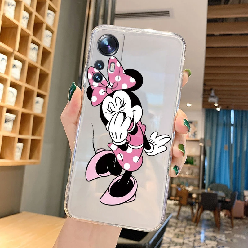 غلاف لين لهاتف شاومي Mi 12 5G Mi12 Lite 12X 12S مطبوع عليه رسوم كارتونية ميكي ماوس حافظة لهاتف فوندا شفافة من السيليكون