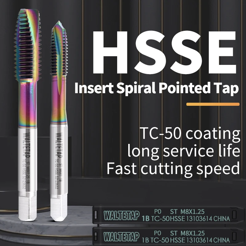 WALTETAP HSSE-M35 JIS Стандартный метчик со спиральной вставкой STI ST M2 M2.5 M3 M4 M5 M6 M8 M10 Машинные метчики с резьбой