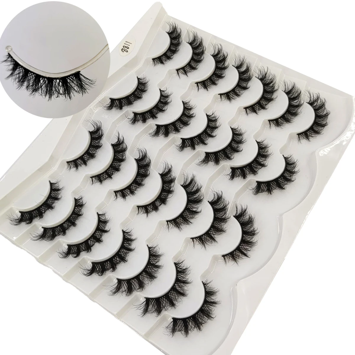 Neue 14 Paar weiche und flauschige 3D-Kunstwimpern aus Nerz, dicke, handgerollte, natürliche falsche Wimpern