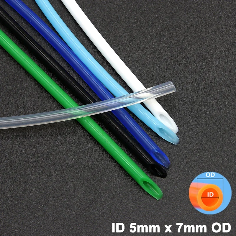 

2/5/10/20/50M 5x7 Food Grade Silicone Rubber Hose ID 5mm x 7mm OD Flexible Nontoxic Silicone Tube Pump Pipe