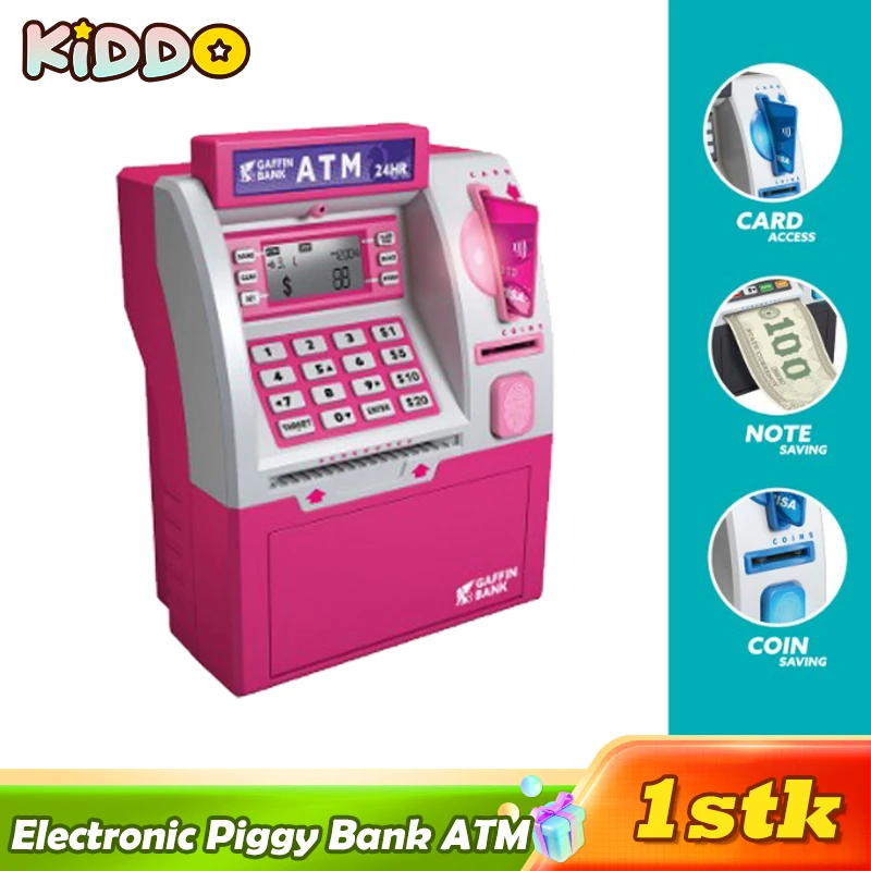電子貯金箱 ATM パスワード付き マネーボックス 現金 コイン 貯金箱 クレジットカード コインカウント 自動預金 クリスマスギフト