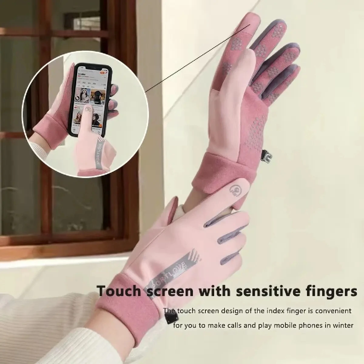 Winter Cycling Gloves With Wrist Support Touch Screen non-slip Bicycle Thermal Fleece Cold Resistance Wind Waterproof Mittens image 3