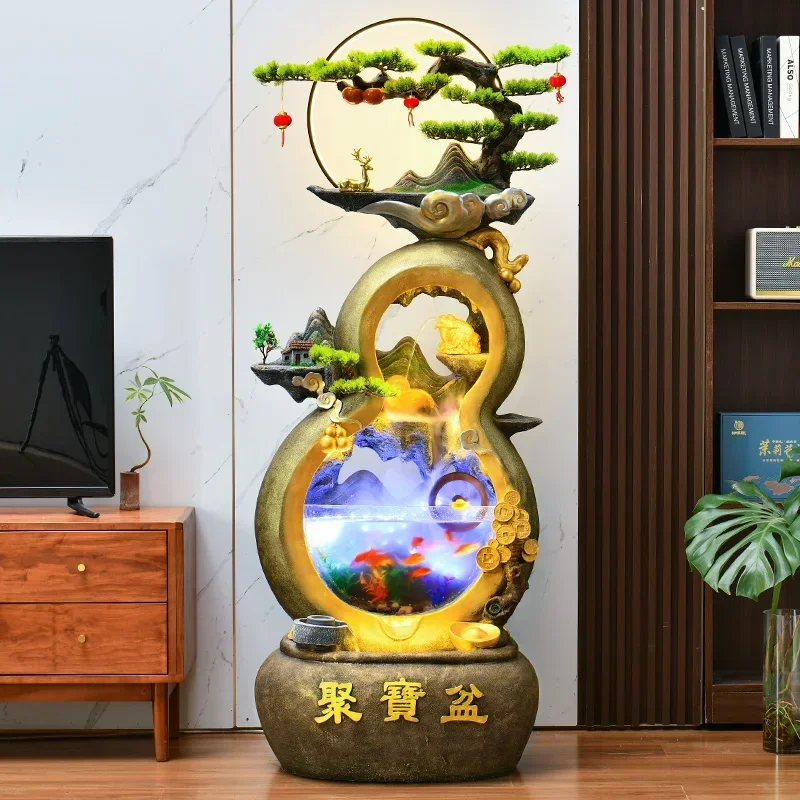 Cornucopia fish tank flowing water wealth ornament circulating water living room TV cabinet next to the ground
