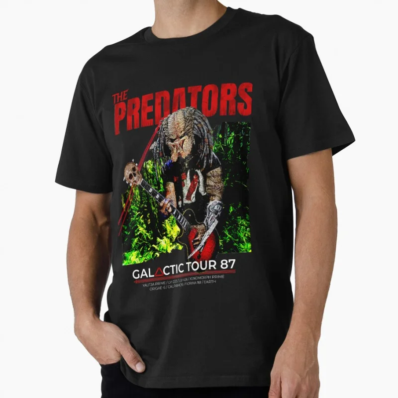 

THE PREDATORS ROCK BAND Predator hunter Alien Warrior Gift shirt Retro Sci-Fi Horror Graphic Clothes All size Tops S-6XL